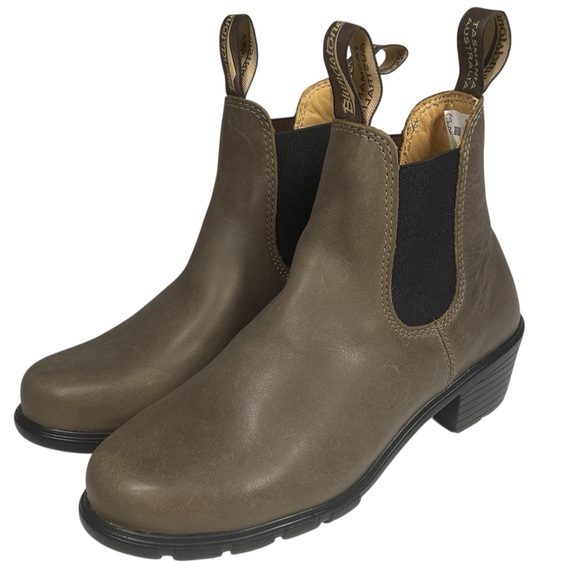 New Blundstone Chelsea Ankle Heeled Boots Womens 6 36 Brown Leather Boot - Picture 2 of 8